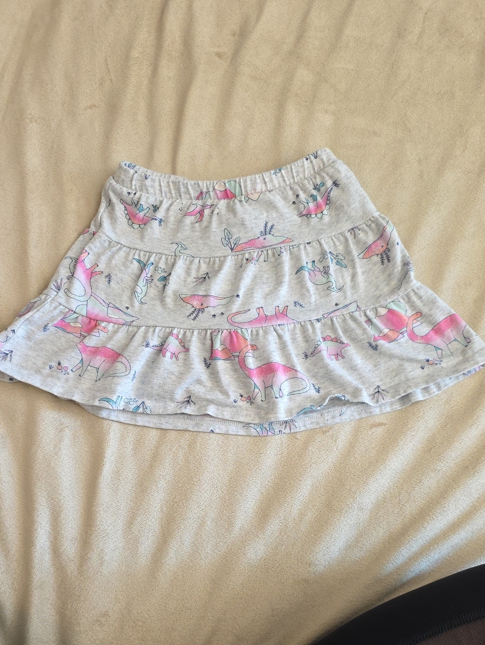 jumping beans Light Gray Tiered Skort with Dinos
